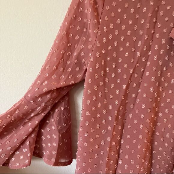 NWT Band Of Gypsies Bohemian Blouse Top Bell Sleeves V Neck Keyhole back XS - Picture 12 of 15